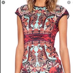 Clover Canyon Rose Matador Neoprene Bodycon Dress